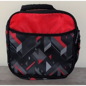 Arctic Zone Kids Insulated Lunch Bag, Zipper, Handle, Geometric Red/Black 8.5in